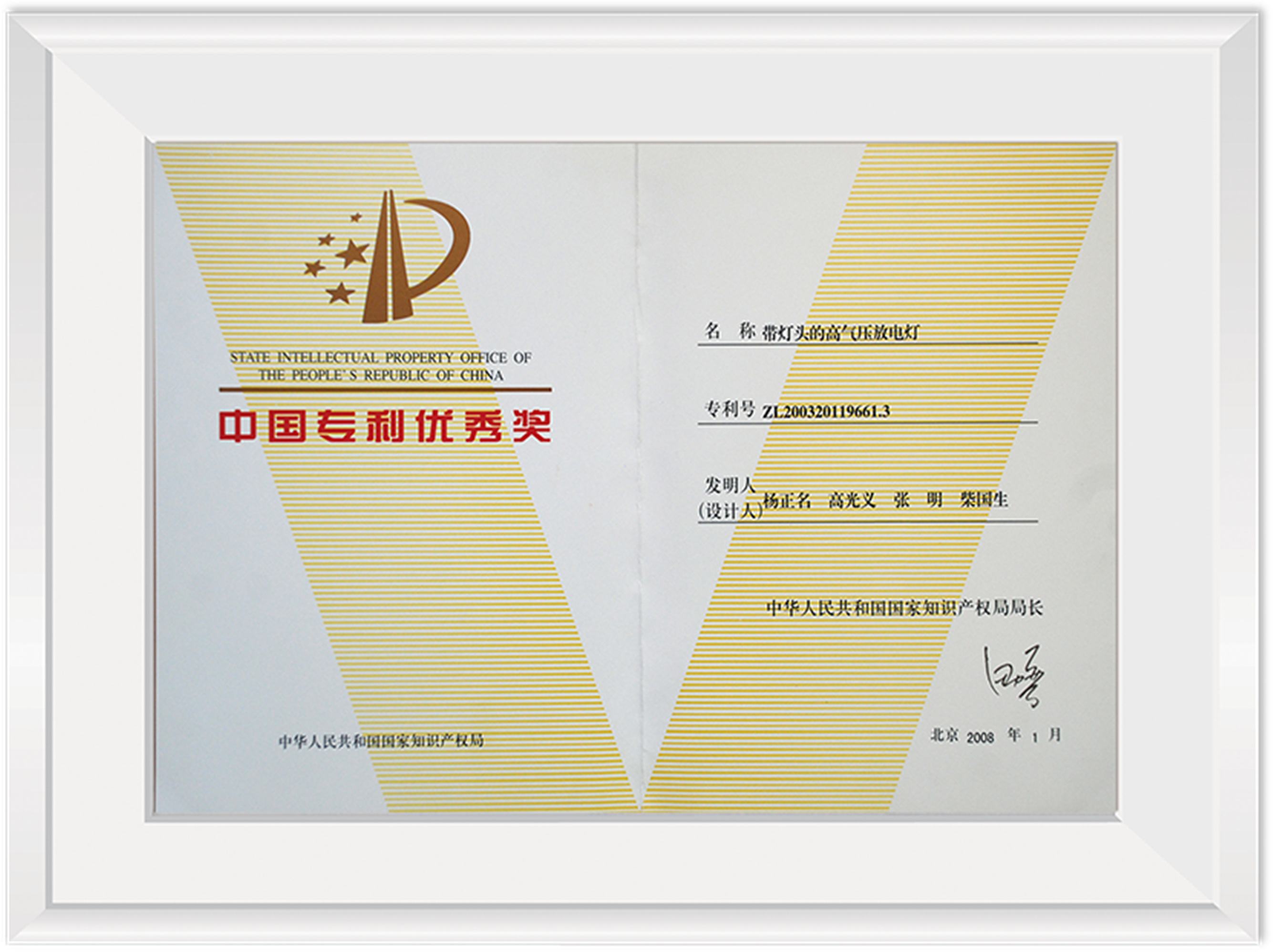 中国专利优秀奖